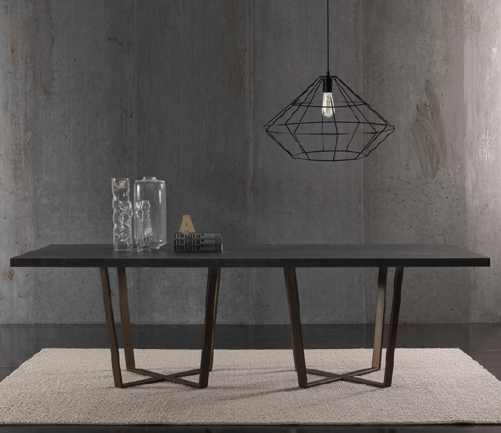 Marble Dining Table with Geometric SS 304 Base