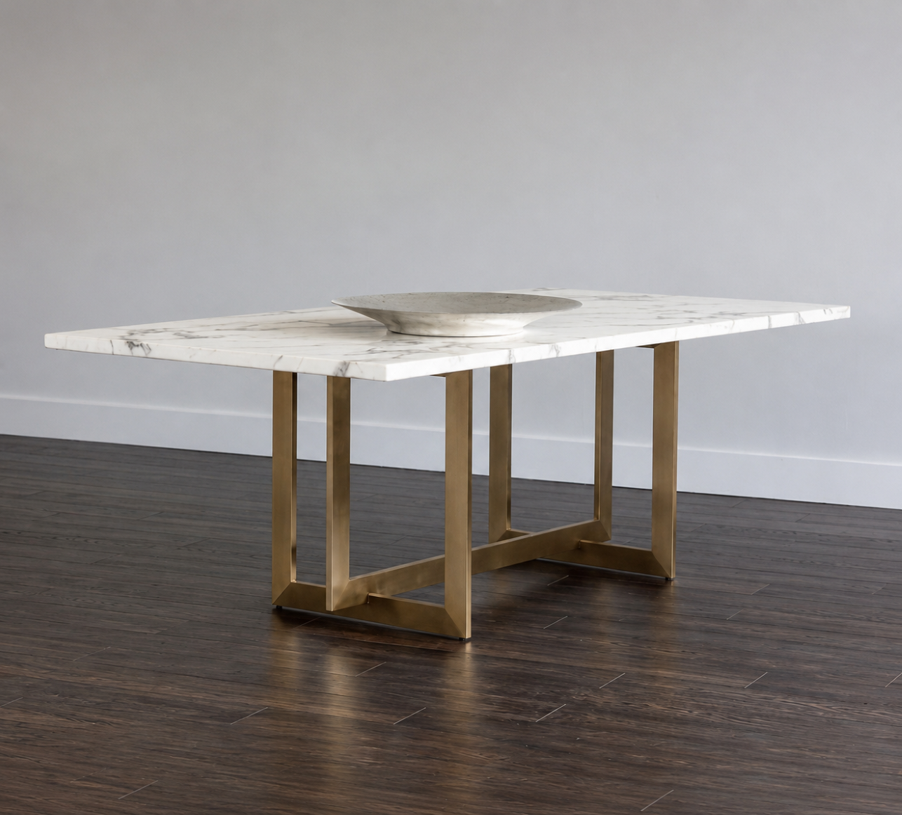 Marble Dining Table with SS 304 Metal Base