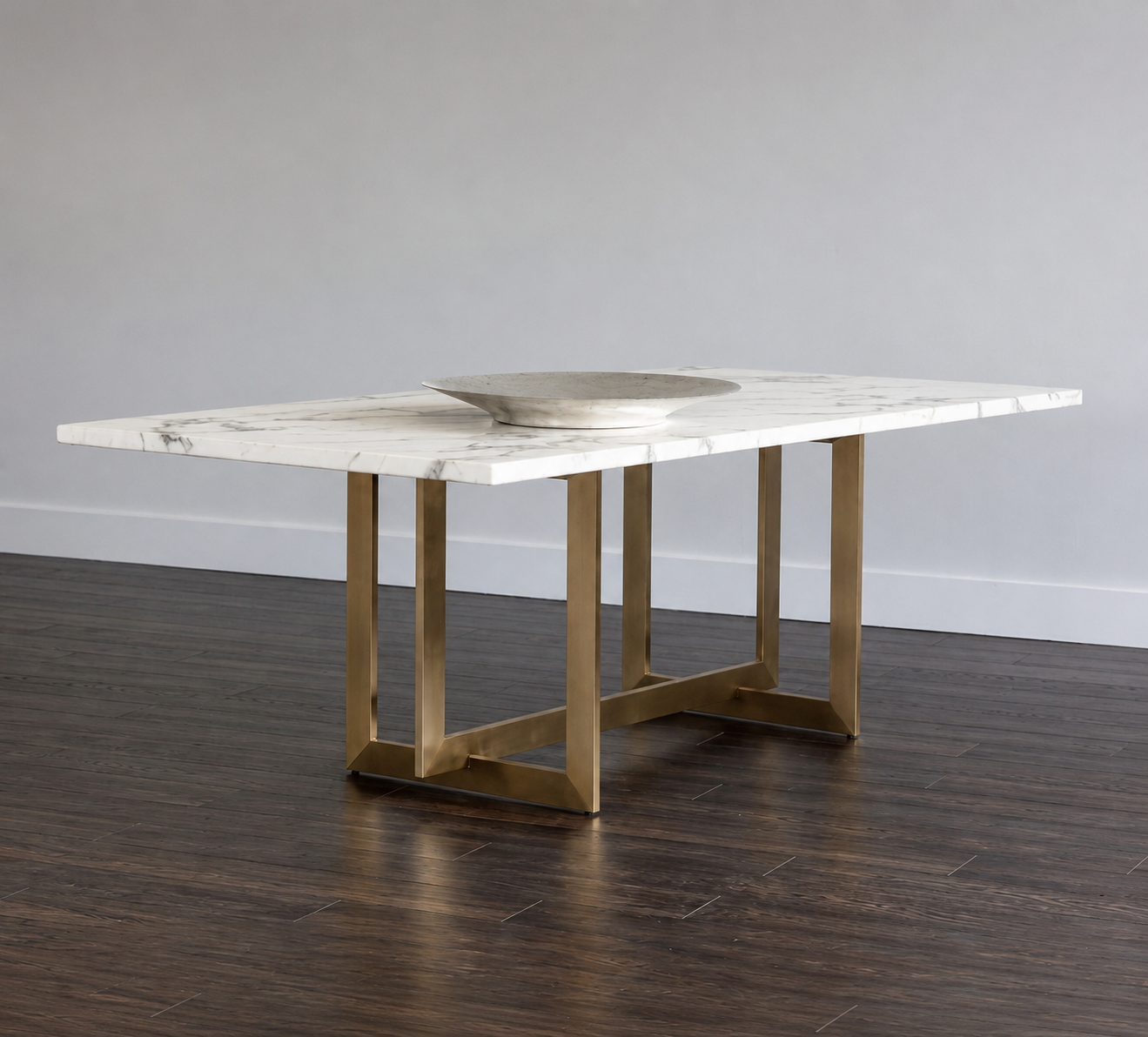 Marble Dining Table with SS 304 Metal Base